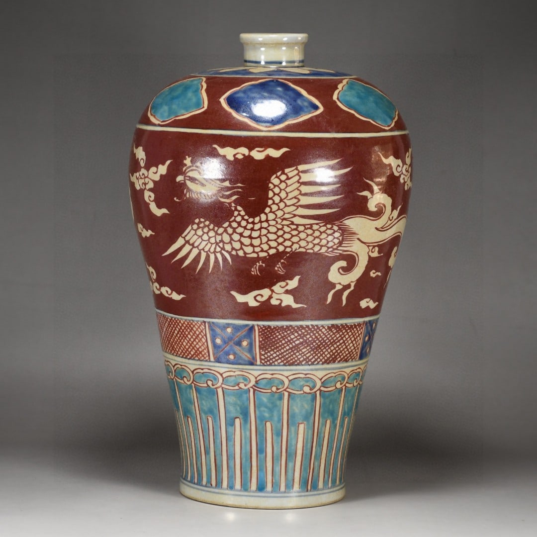 A Exquisite Wucai Phoenix Pattern Vase - 3