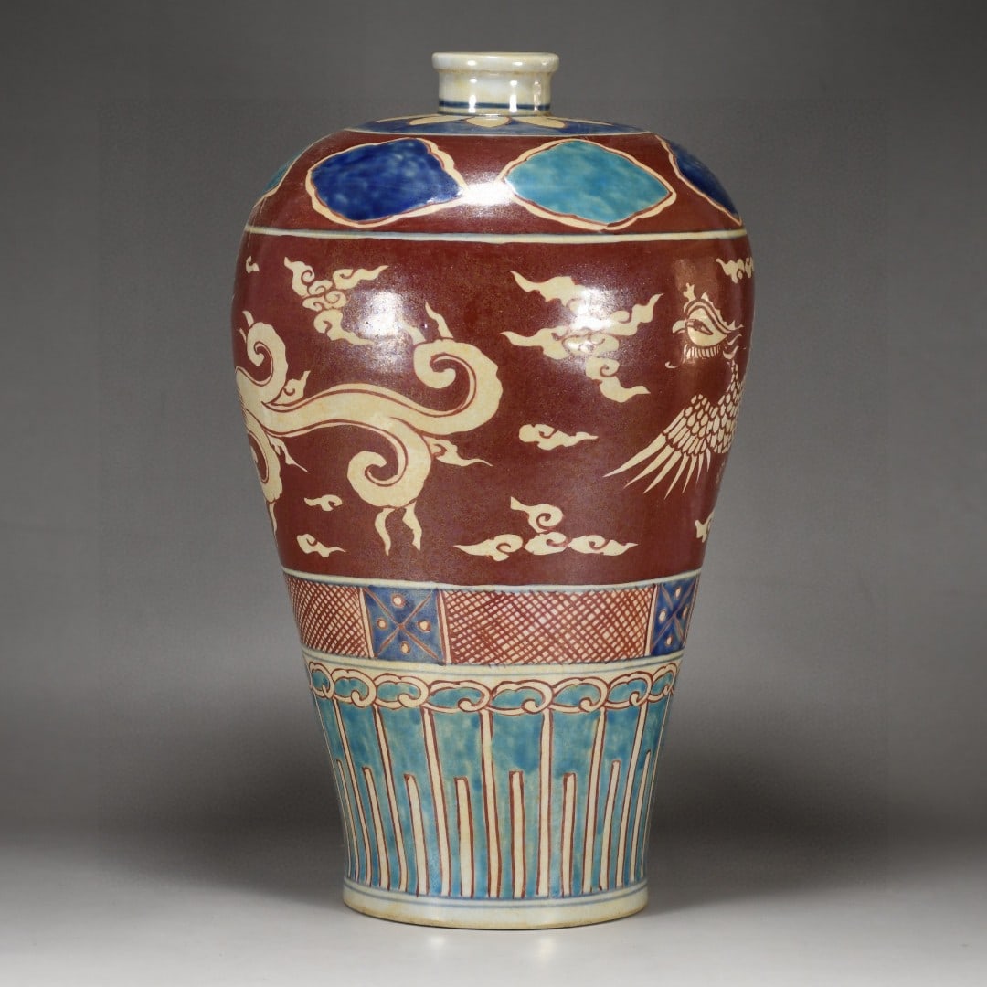 A Exquisite Wucai Phoenix Pattern Vase - 4