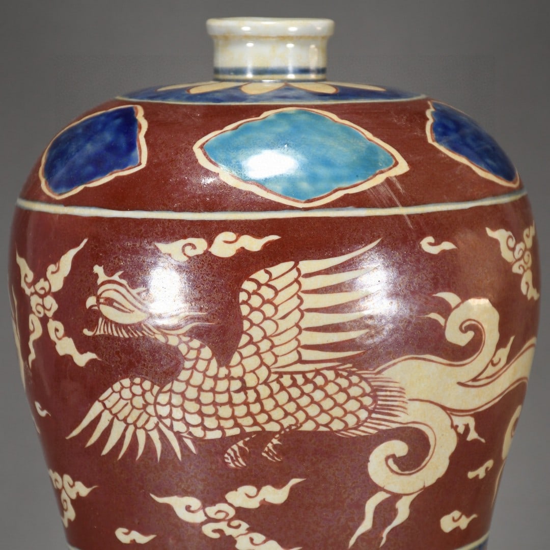 A Exquisite Wucai Phoenix Pattern Vase - 5