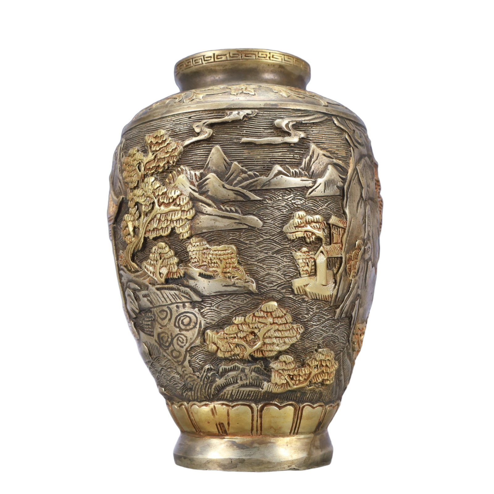 A Rare Gilt Silver Landscape Pattern Vase - 3