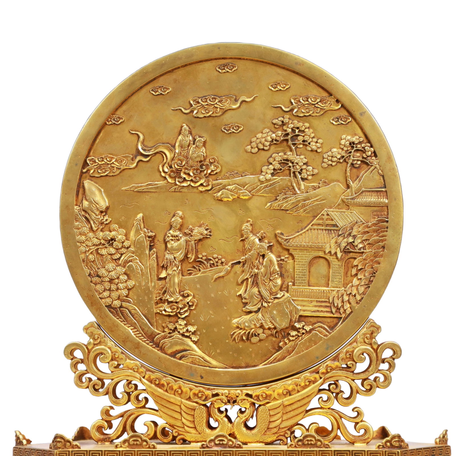 A Rare Gilt Bronze Figure Pattern Table Screen - 2