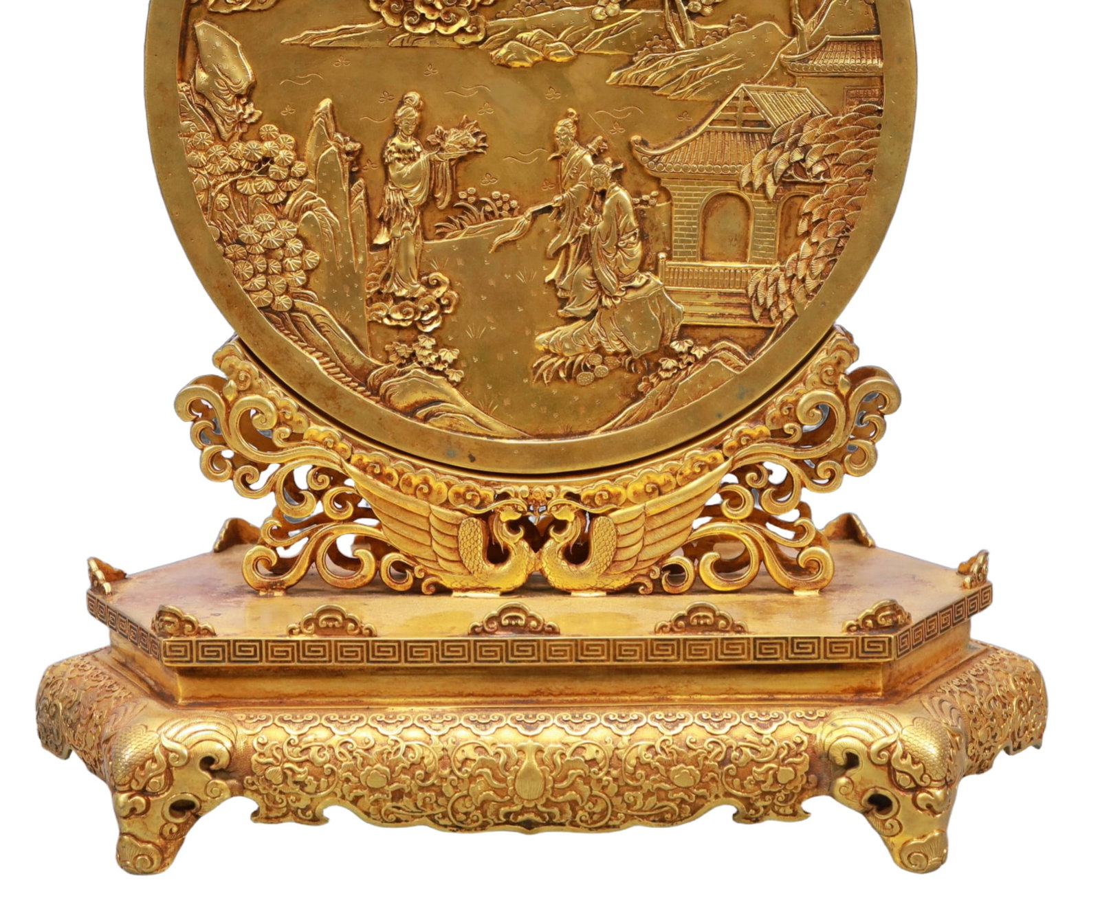 A Rare Gilt Bronze Figure Pattern Table Screen - 3