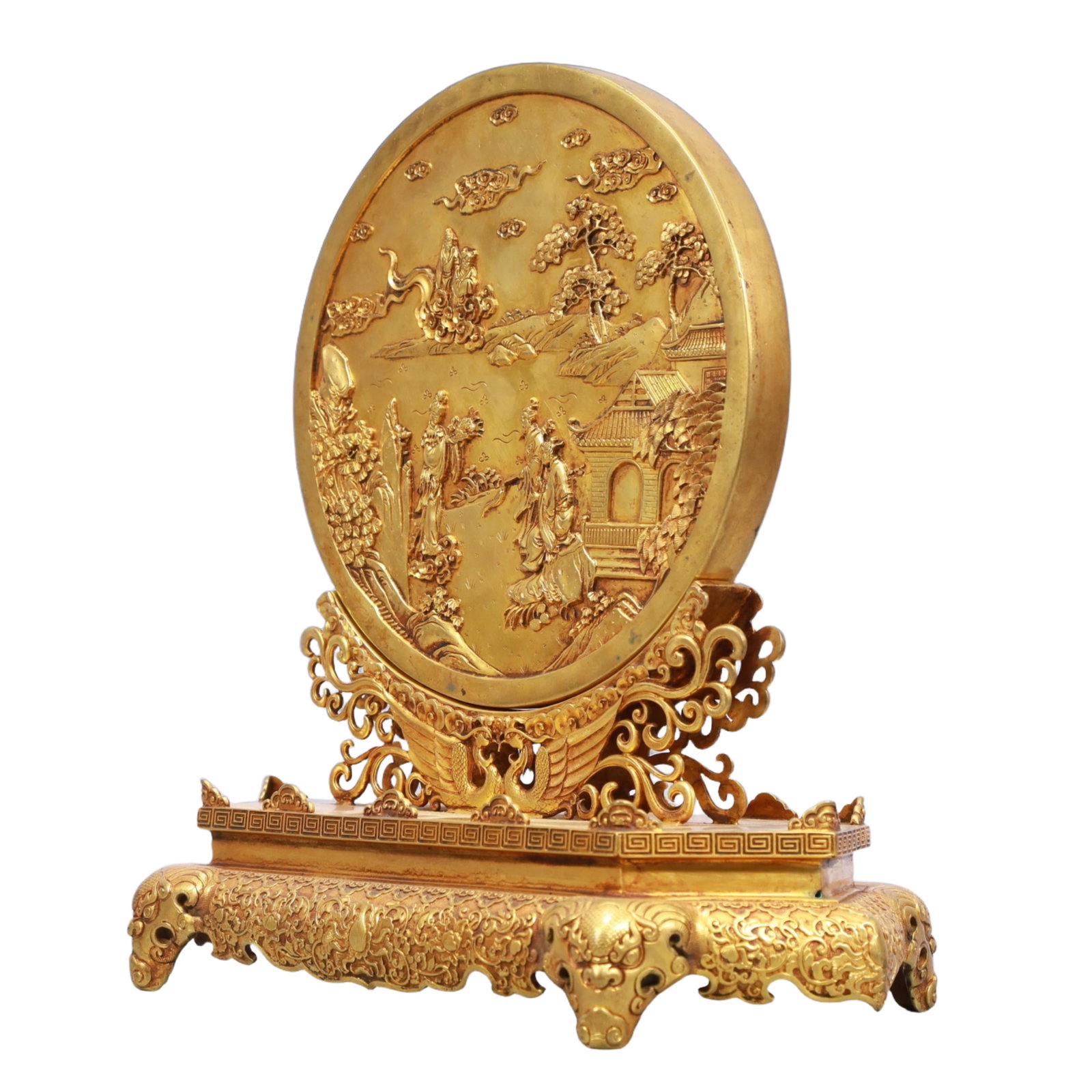 A Rare Gilt Bronze Figure Pattern Table Screen - 4
