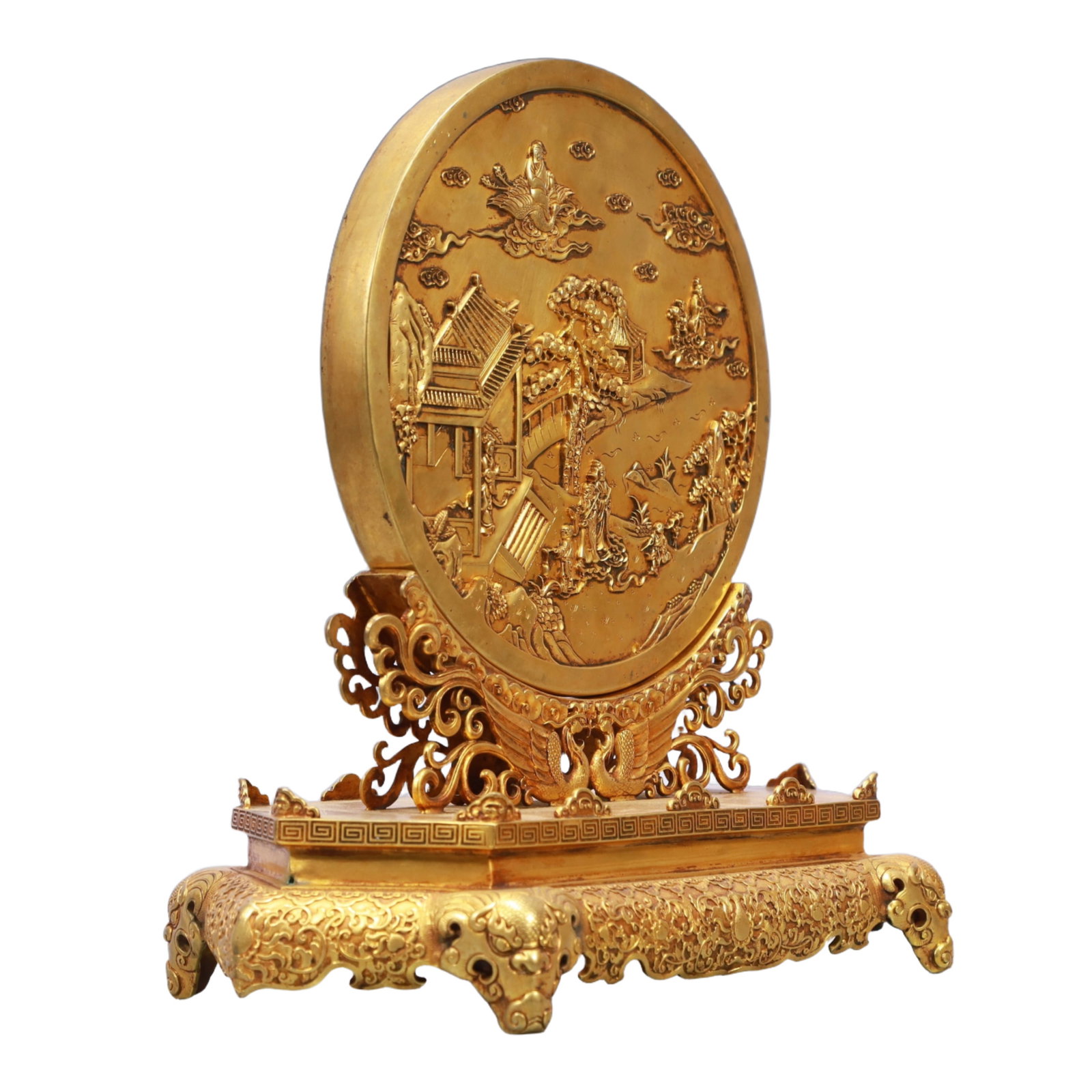 A Rare Gilt Bronze Figure Pattern Table Screen - 6