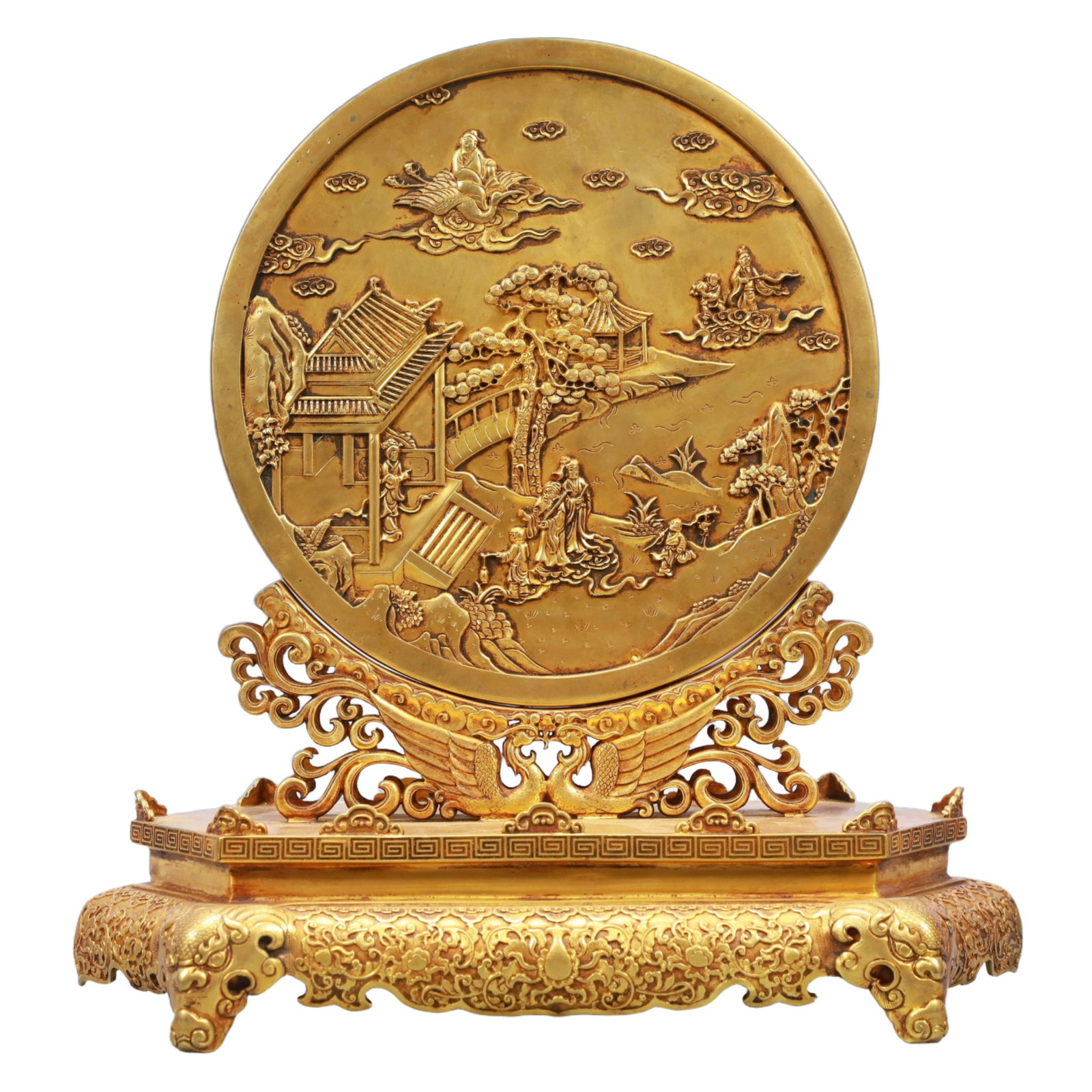 A Rare Gilt Bronze Figure Pattern Table Screen - 8