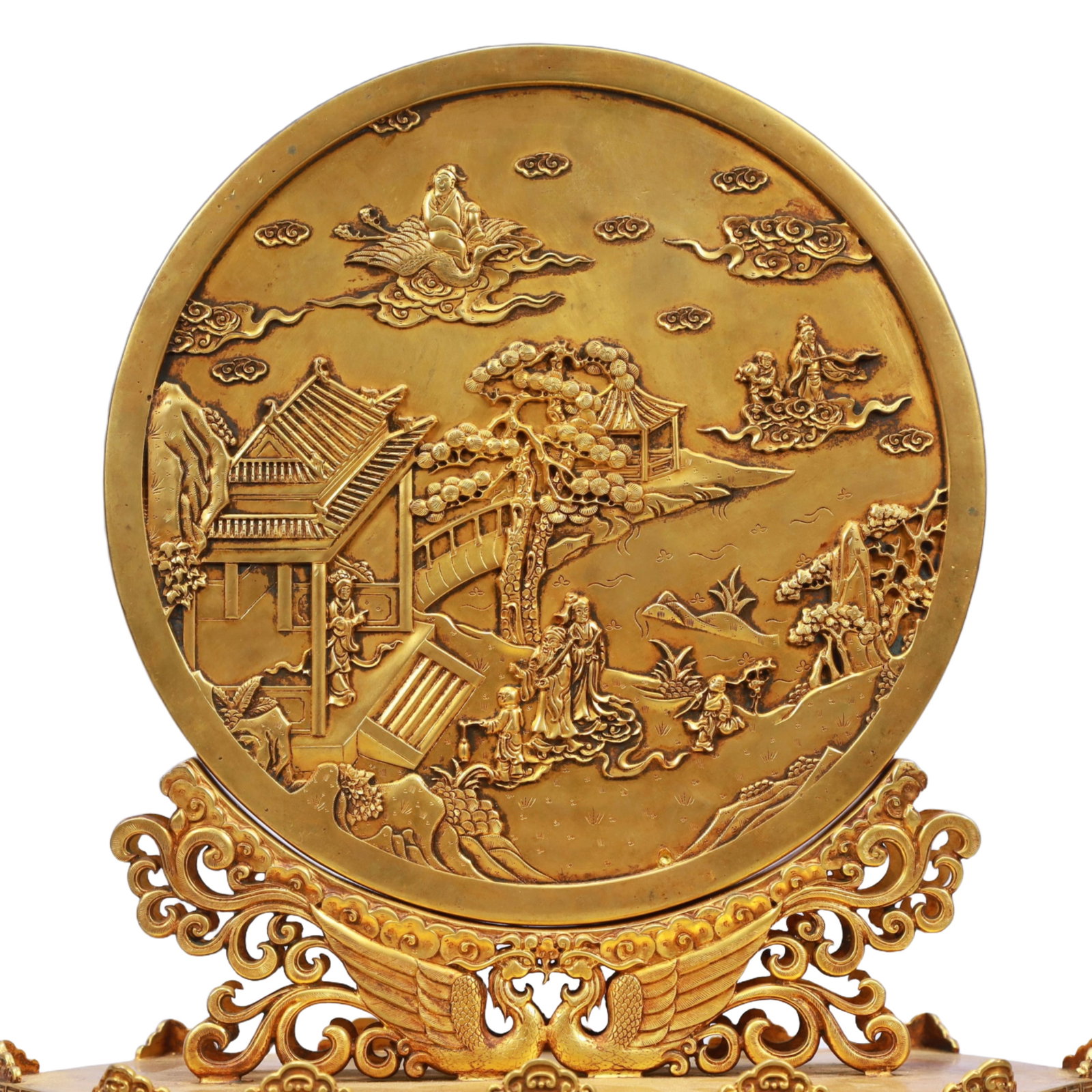 A Rare Gilt Bronze Figure Pattern Table Screen - 9