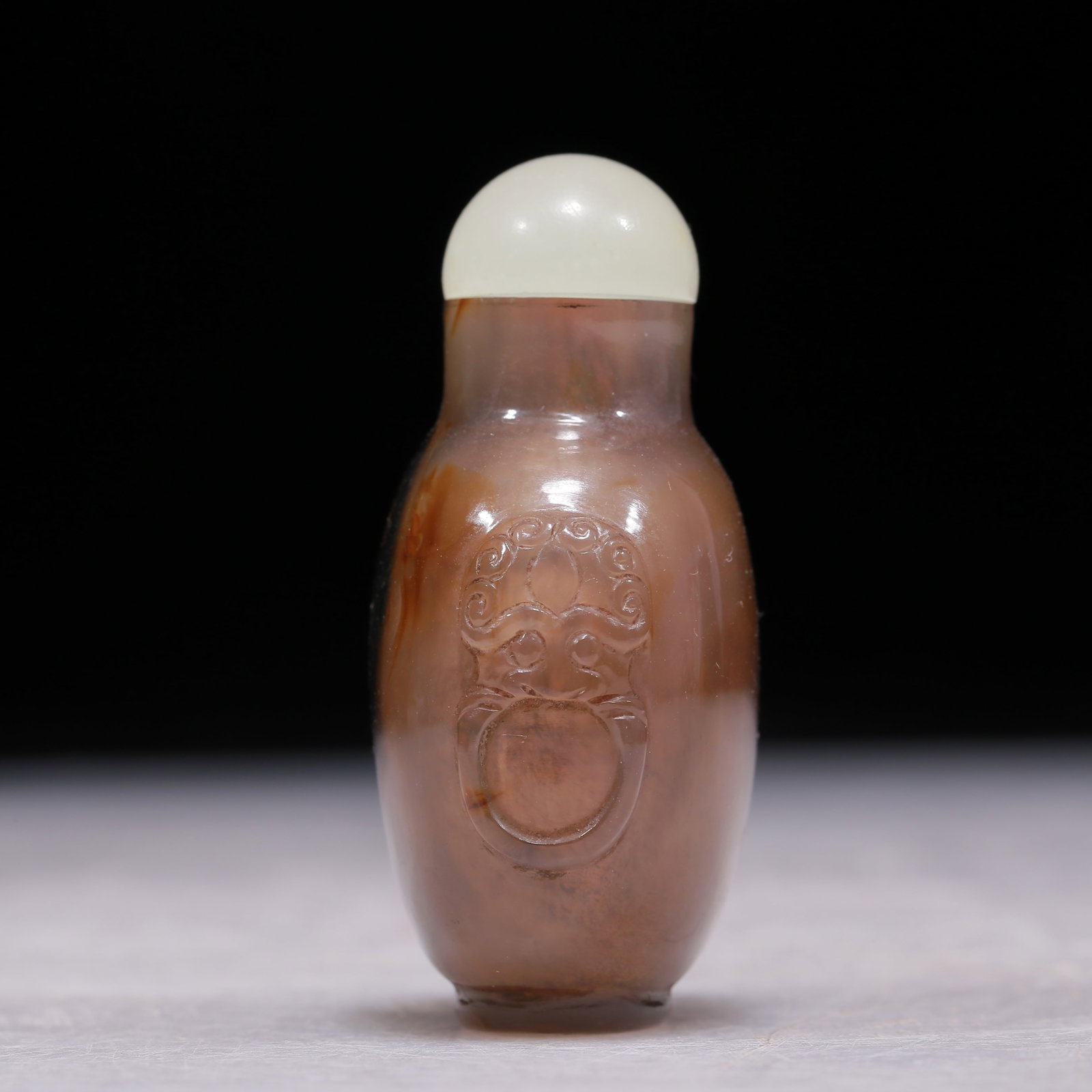 A Precious Agate Beast-Handled Snuff Bottle - 5