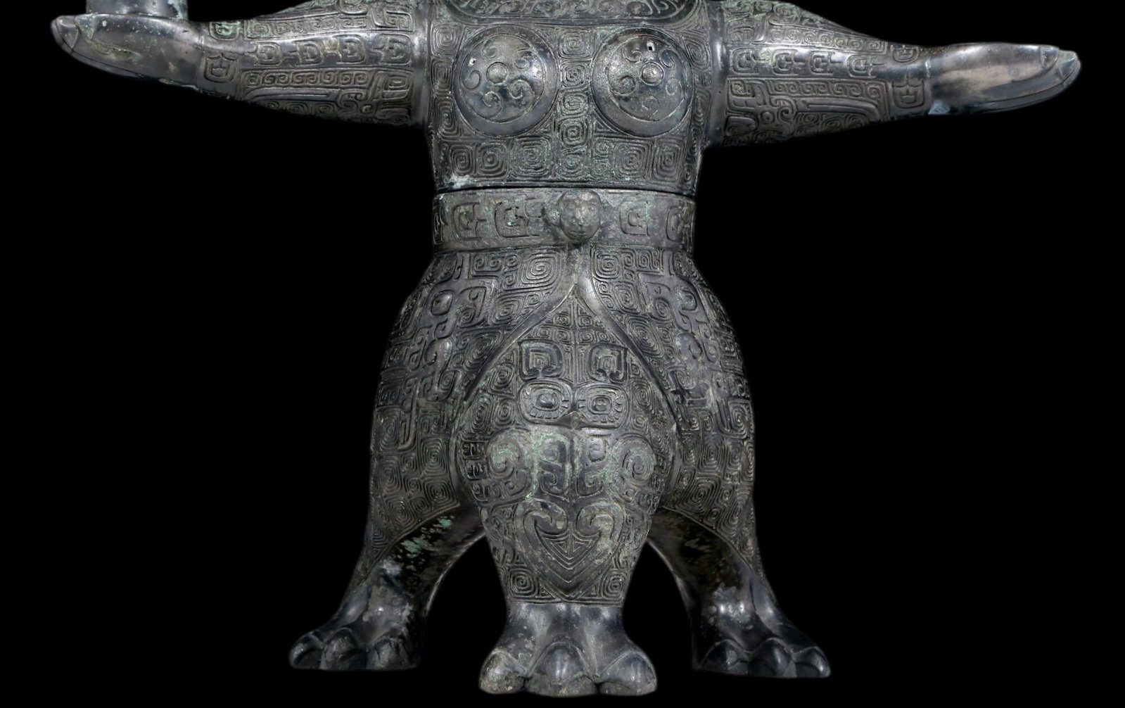 A precious bronze figure candlestick - 6