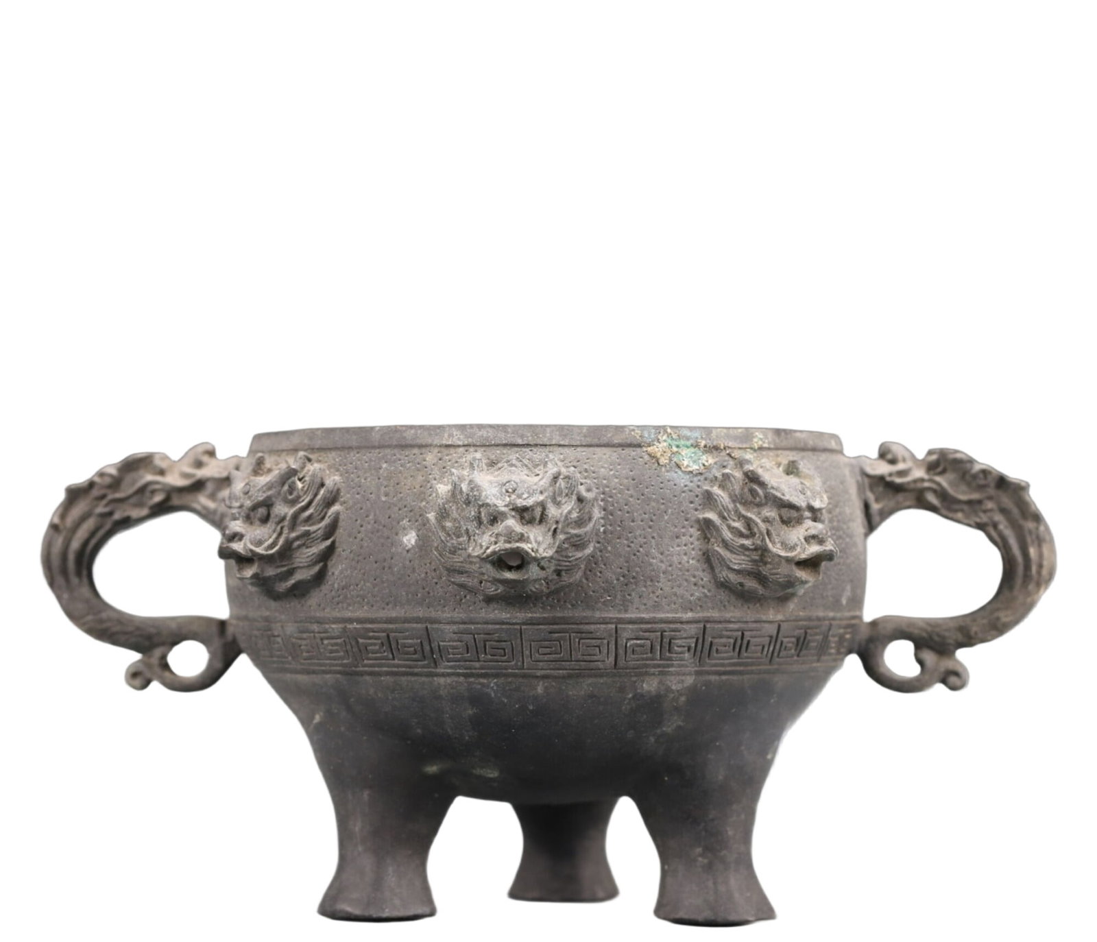 An Exquisite Bronze Auspicious Beast Double-Ears and Tripod Censer: An Exquisite Bronze Auspicious Beast Double-Ears and Tripod Censer,Qing Dynasty, China,With Mark,Size:7.5inx5.9inx3.7in Weight:650g 铜瑞兽双耳三足香