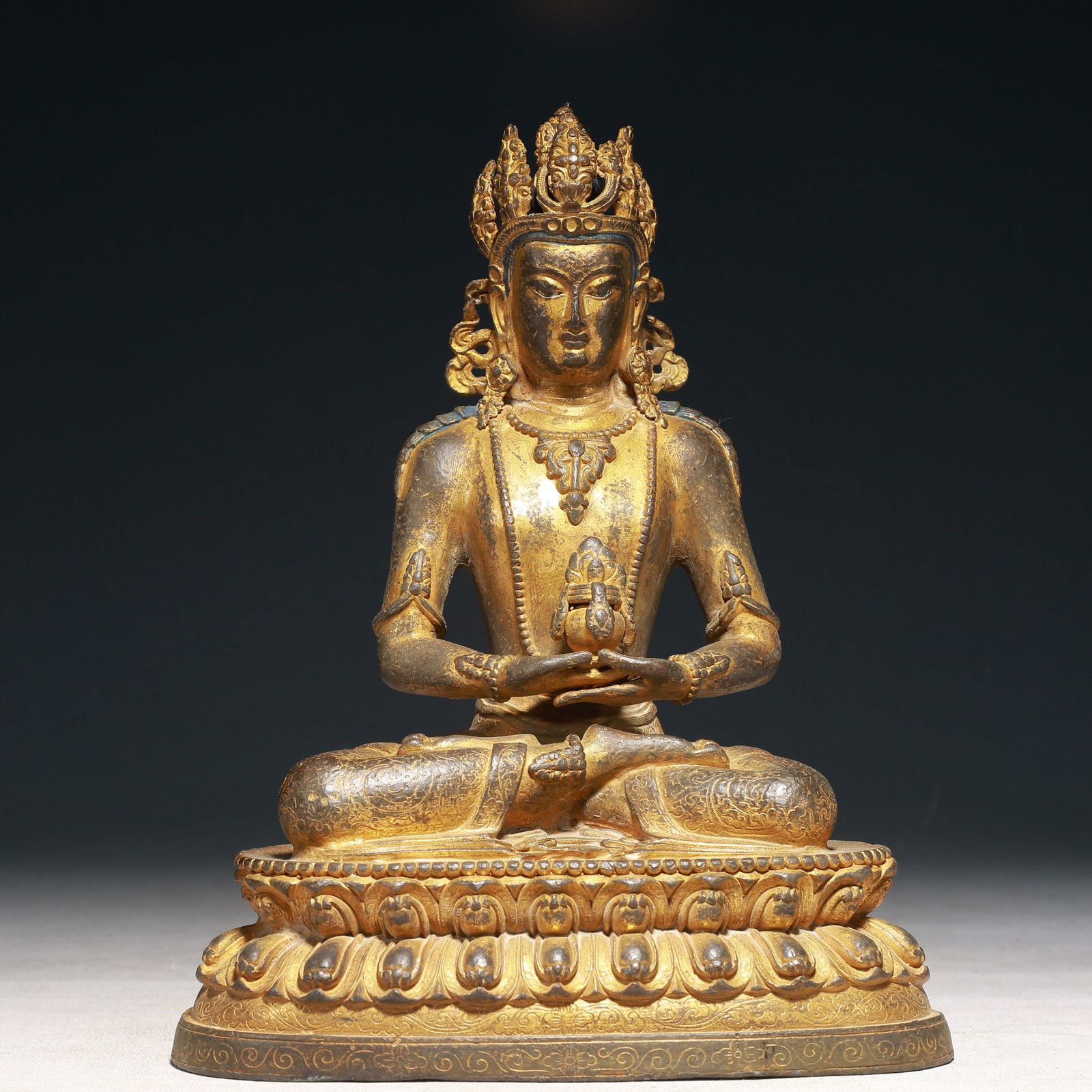 A Solemn Gilt Bronze Buddha Statue (1 of 10)