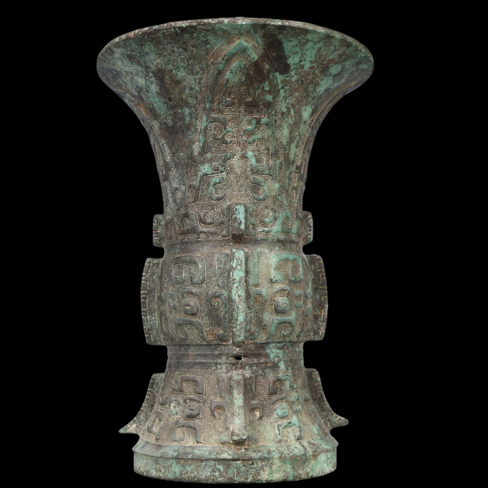 A Rare Bronze Beast-Face Pattern Vase - 5
