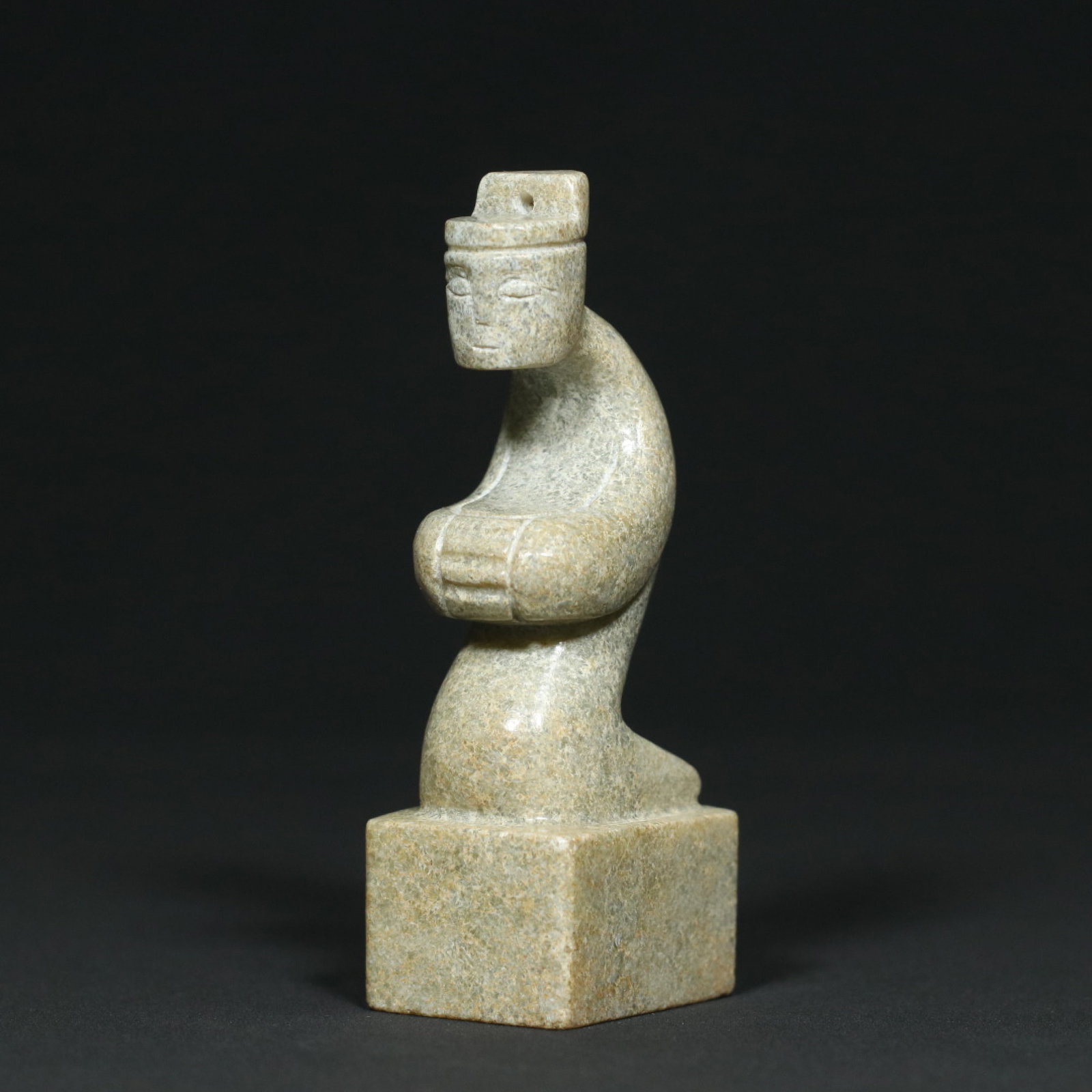 An Exquisite White Jade Figure Pattern Seal: An Exquisite White Jade Figure Pattern Seal,Han Dynasty,China,Size:3.9inx1.5inx1.2in,Weight:160g 白玉人物纹印章,中国汉代