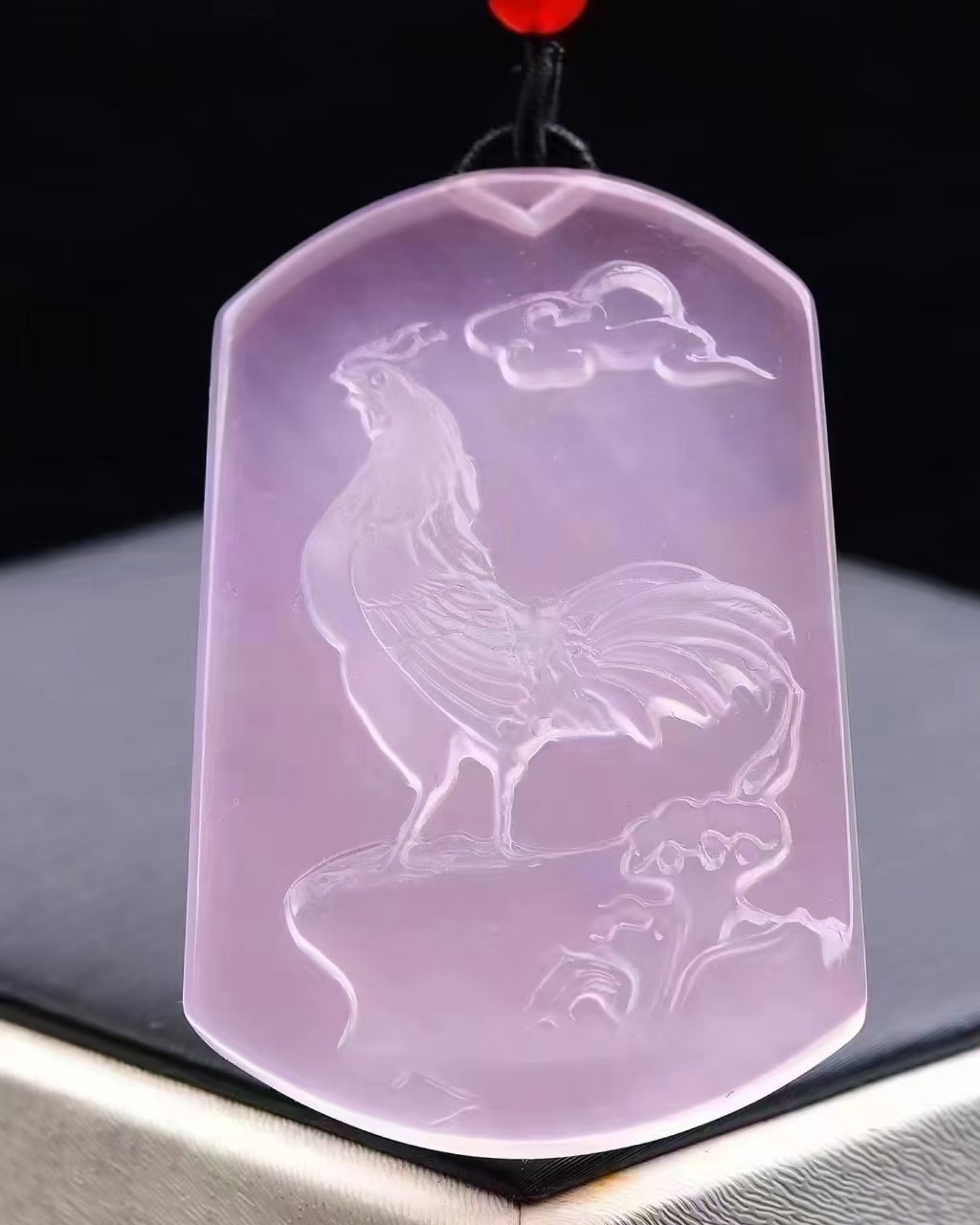 An Exquisite Crystal Rooster Pattern Pendant - 3