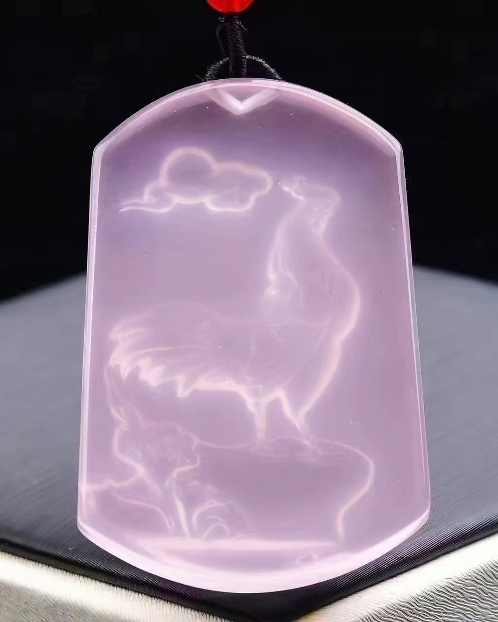 An Exquisite Crystal Rooster Pattern Pendant - 4
