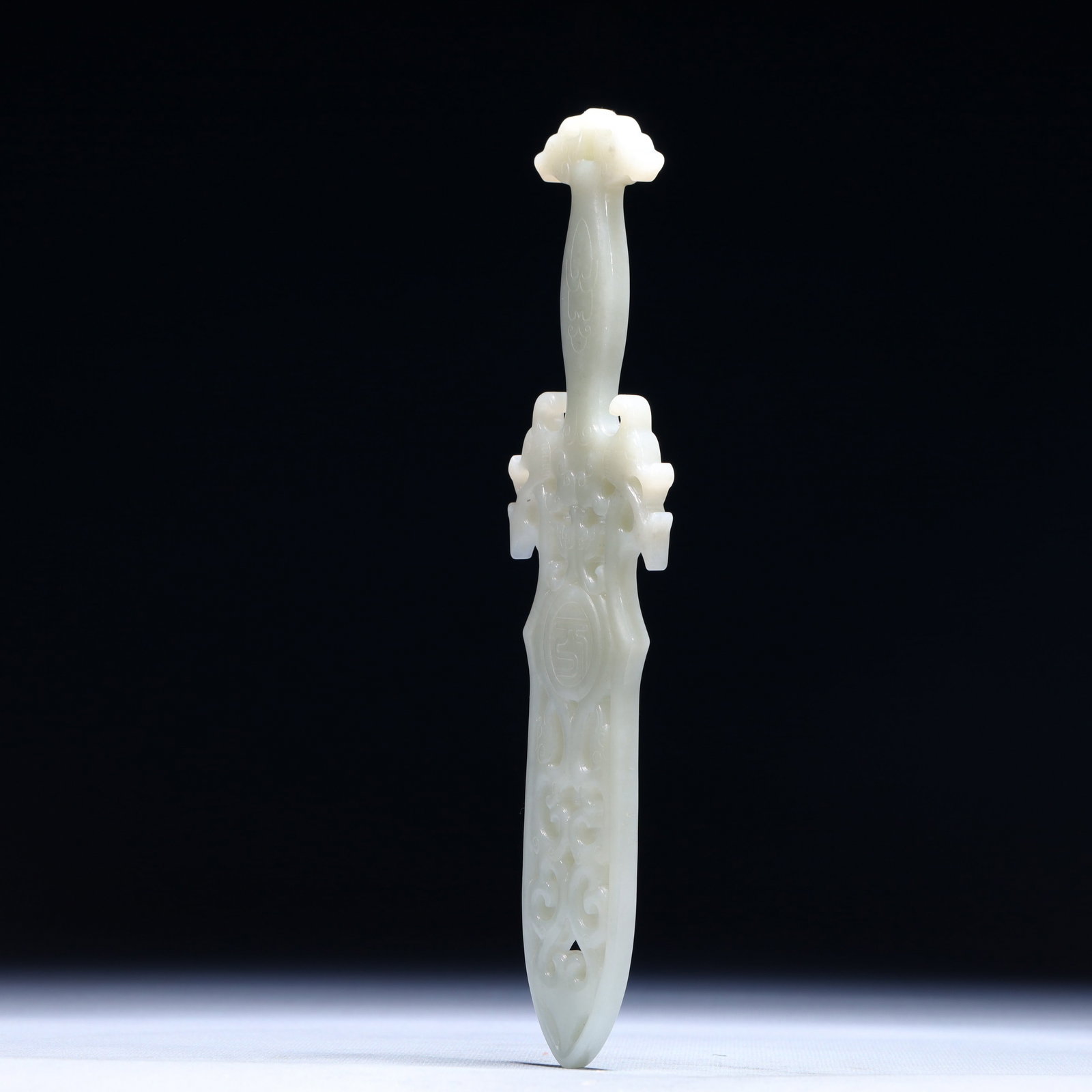 An Exquisite White Jade Dragon Pattern Sword - 5
