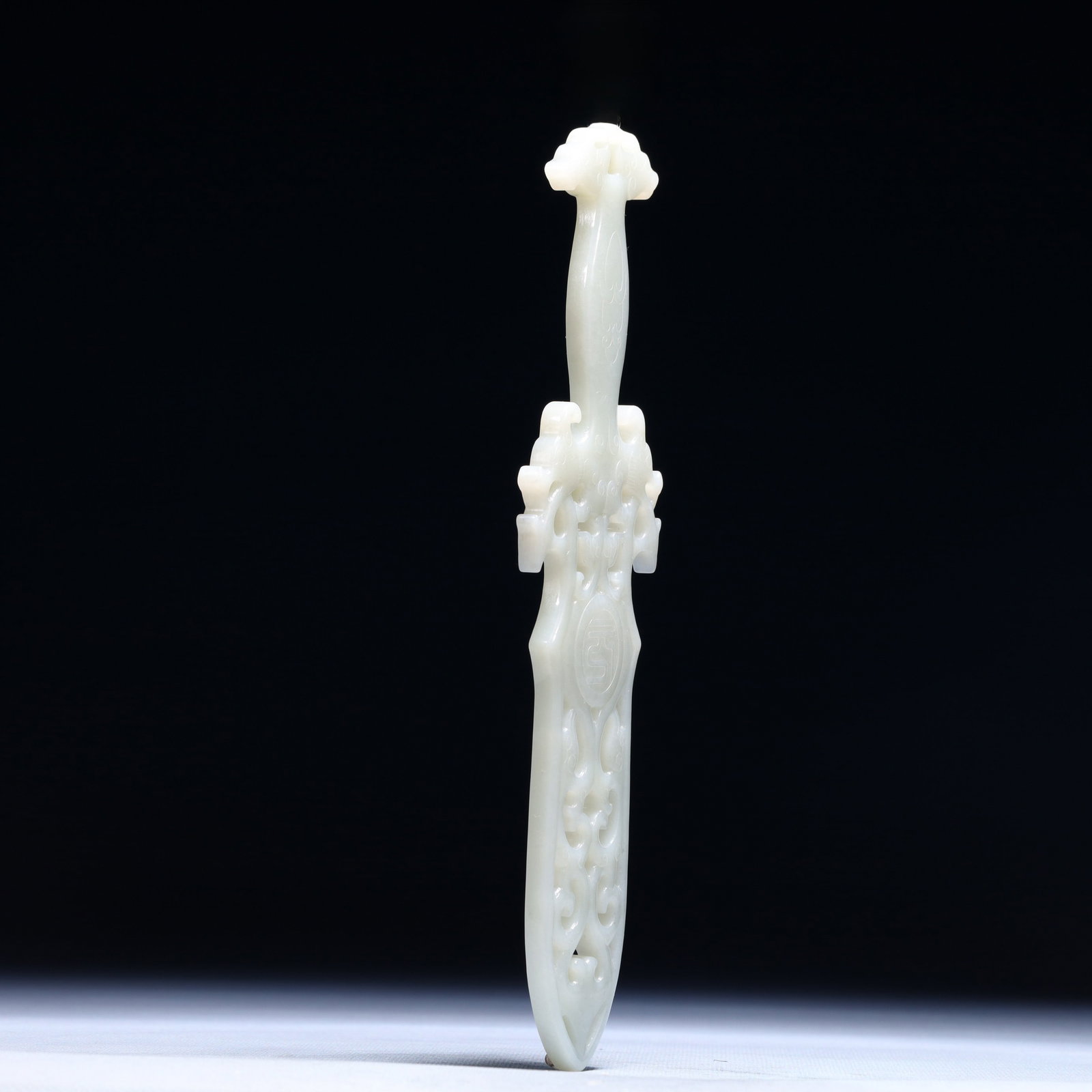 An Exquisite White Jade Dragon Pattern Sword - 6