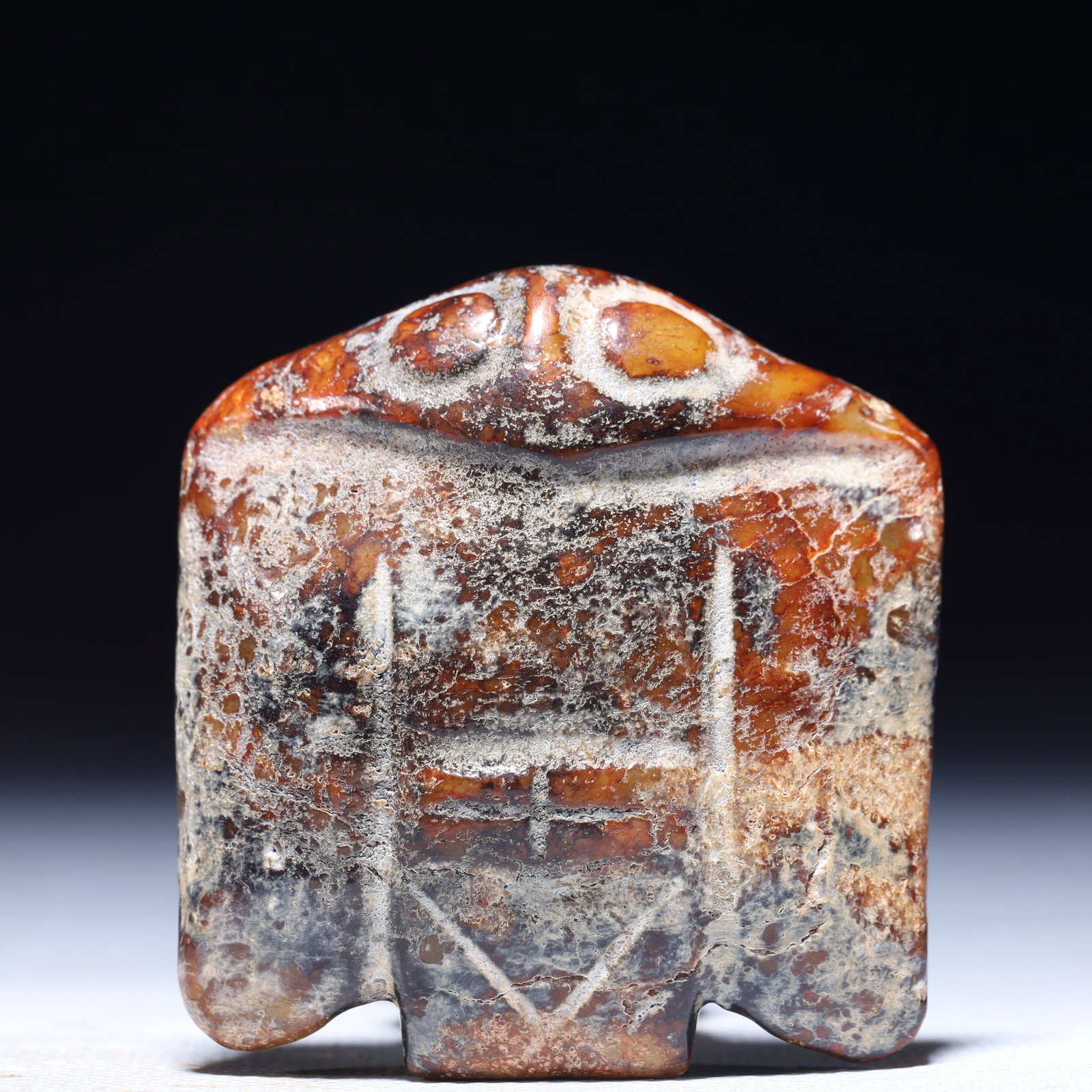 An Archaic Hongshan Culture Yellow Jade Bird Ornament: An Archaic Hongshan Culture Yellow Jade Bird Ornament,Ancient Time,China,Size:2.2inx0.6inx2.2in,Weight:86g