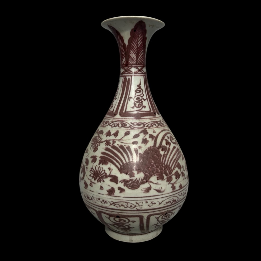 An Exquisite Underglaze-Red Lotus and Phoenix Pattern Vase (1 of 7)