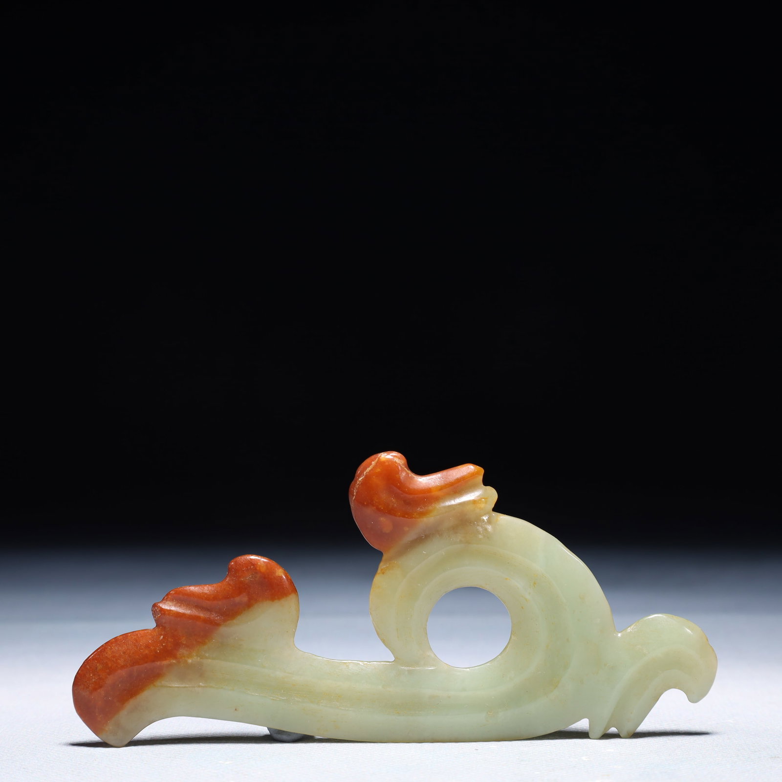 An Archaic Hongshan Culture Greenish Jade Pendant: An Archaic Hongshan Culture Greenish Jade Pendant,Ancient Time,China,Size:4.7inx2.2in,Weight:39.1g 红山文化青白玉挂件,中国新