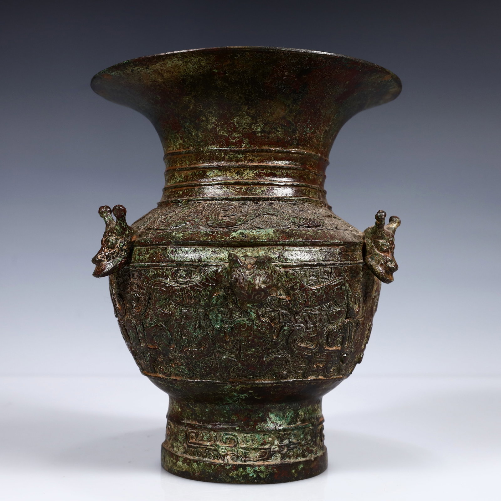 A Rare Bronze Beast Pattern Vase (1 of 10)