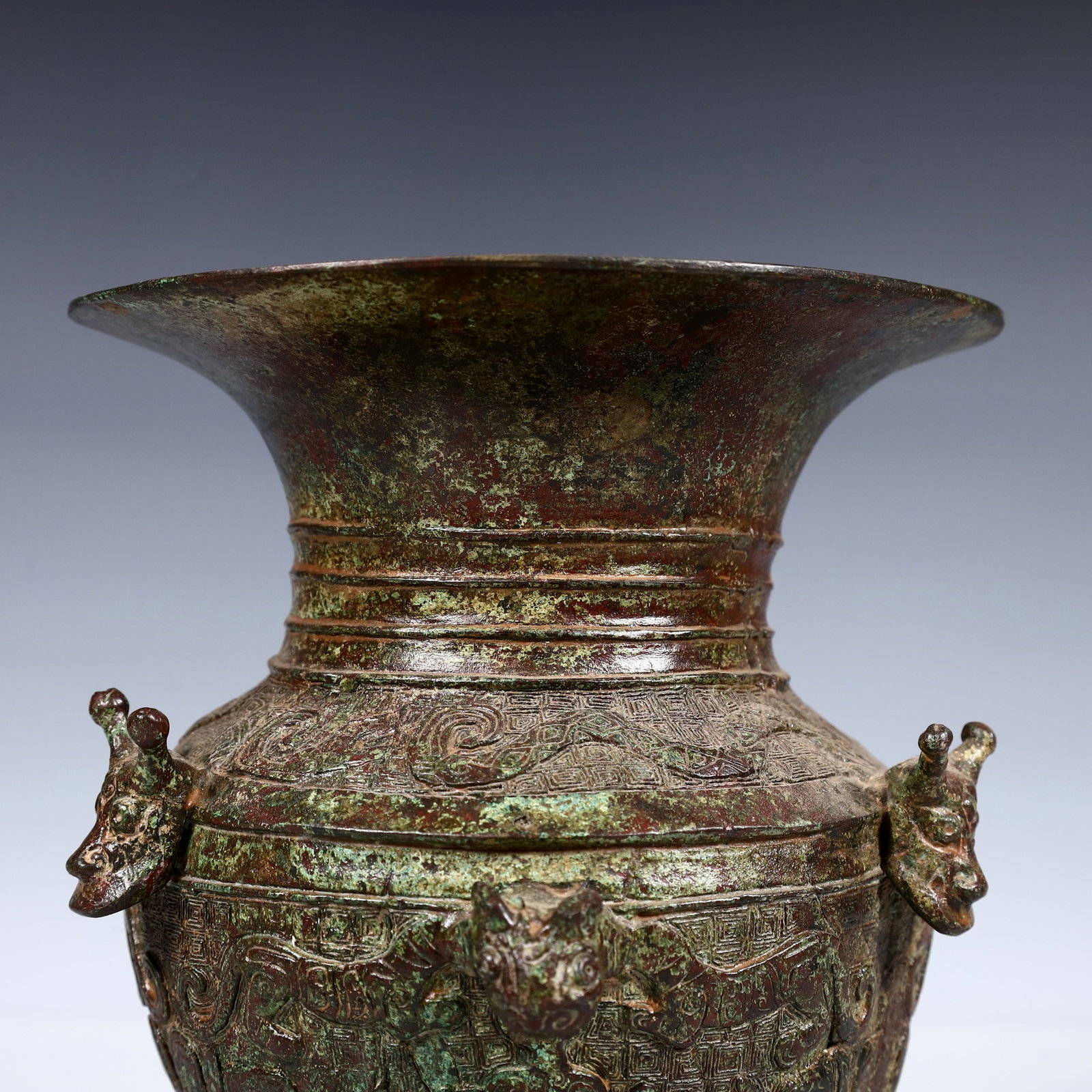 A Rare Bronze Beast Pattern Vase - 2