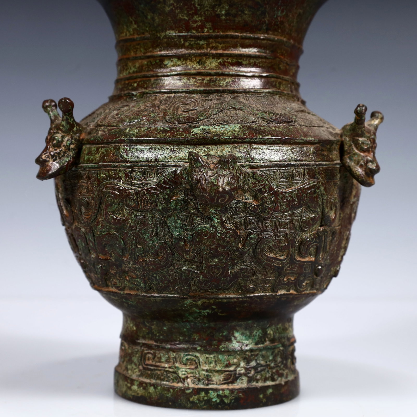 A Rare Bronze Beast Pattern Vase - 3