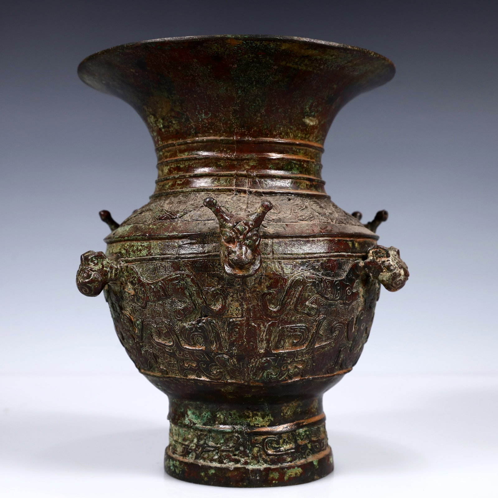 A Rare Bronze Beast Pattern Vase - 4