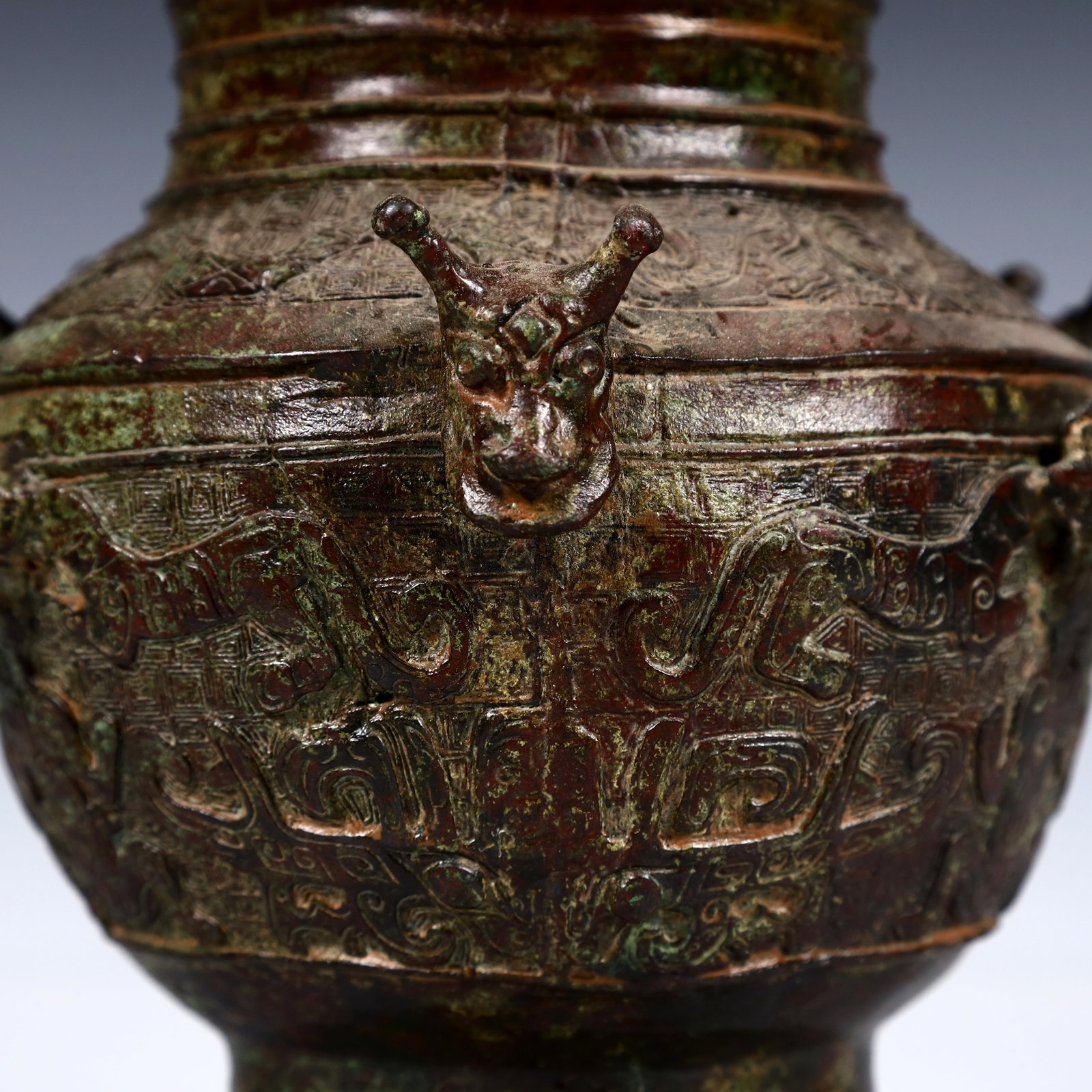 A Rare Bronze Beast Pattern Vase - 6