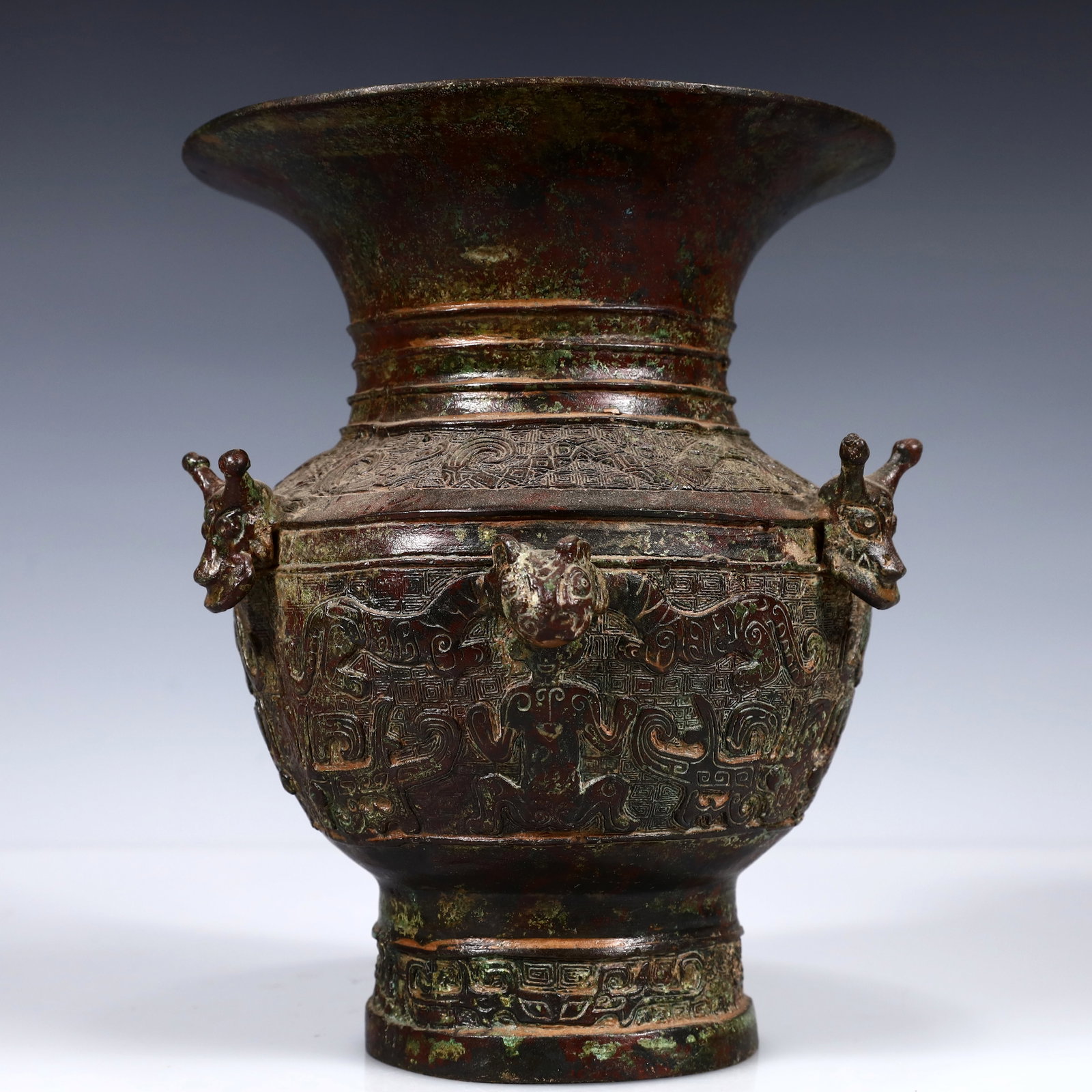 A Rare Bronze Beast Pattern Vase - 7