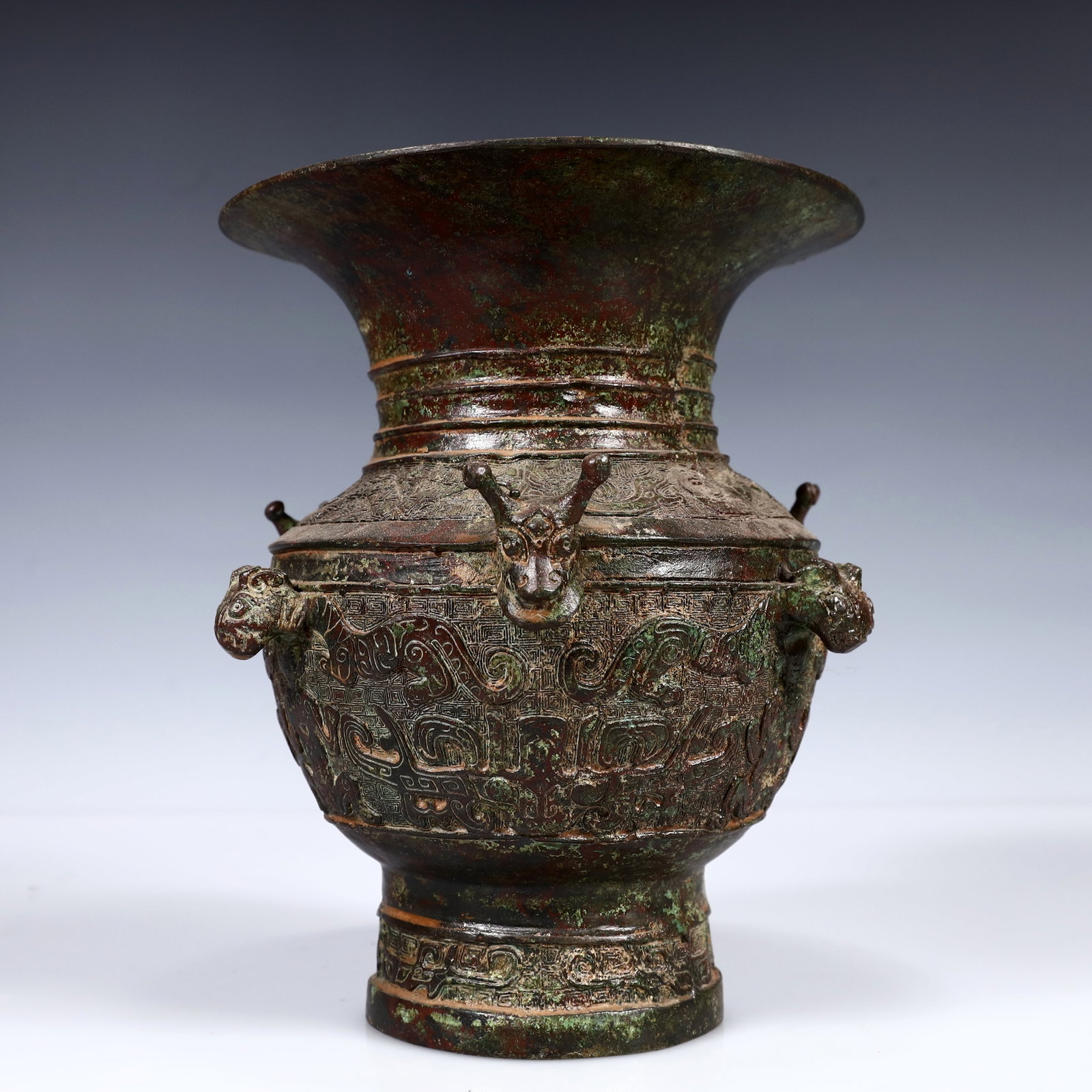 A Rare Bronze Beast Pattern Vase - 8