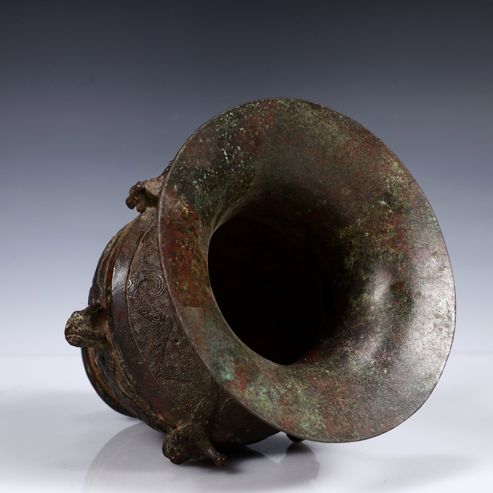 A Rare Bronze Beast Pattern Vase - 9