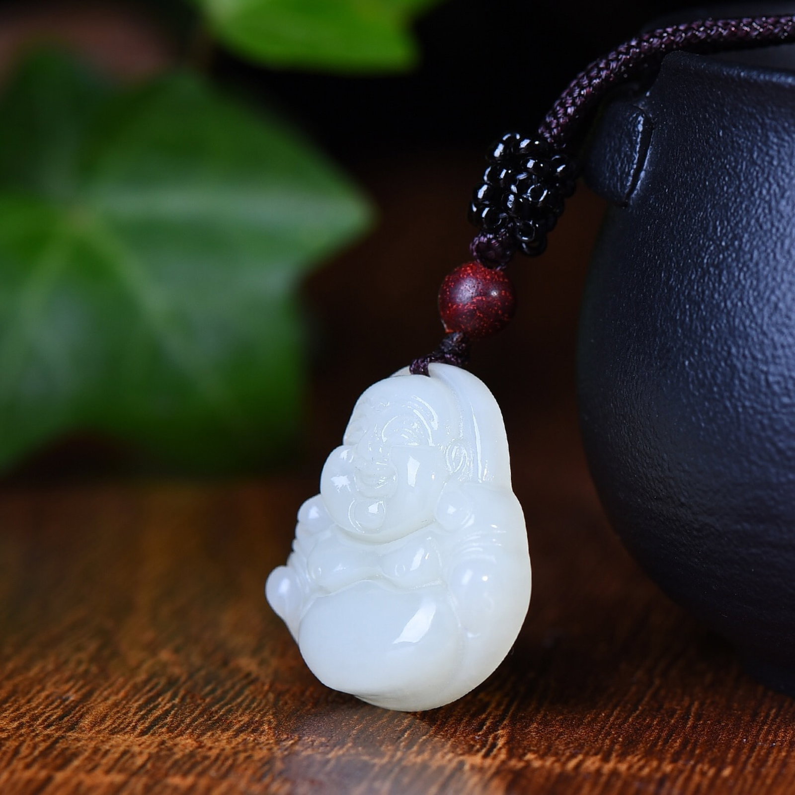 An Exquisite White Jade Maitreya Buddha Pendant - 3