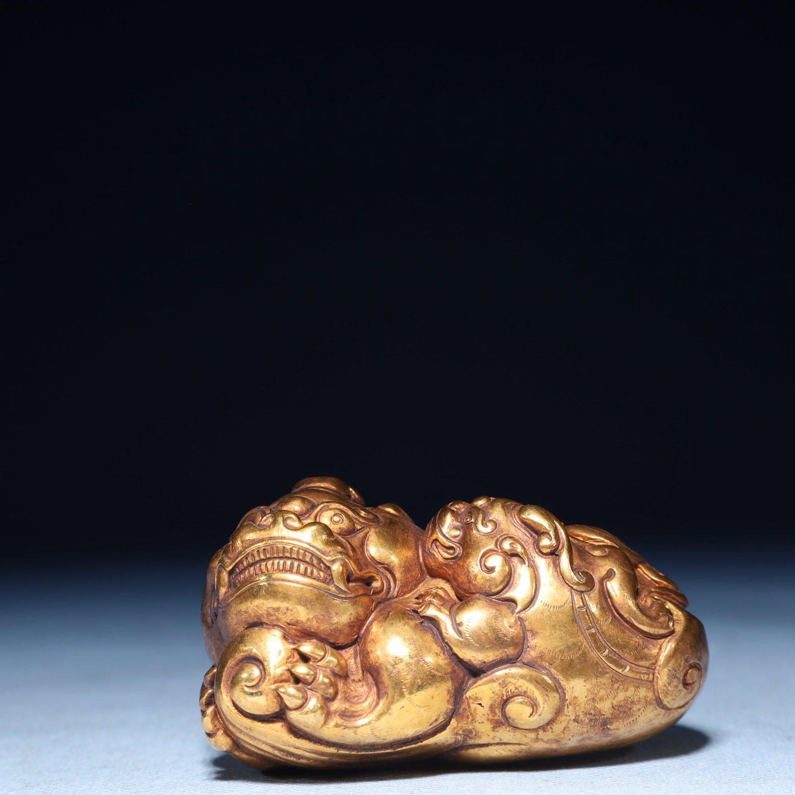 An Exquisite Gilt Bronze Unicorn Ornament