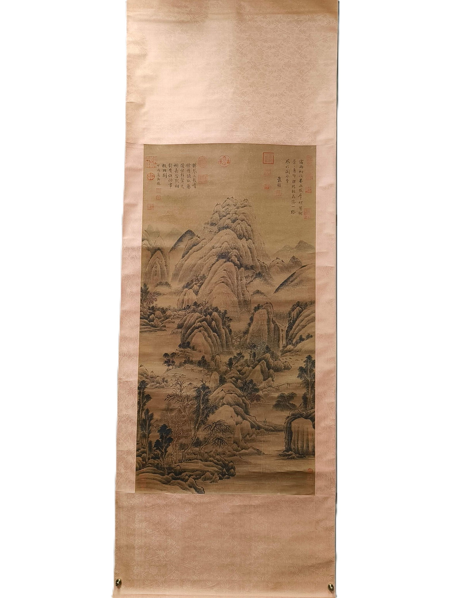 A Chinese Vertical Scroll Ink Painting of Landscape on Paper (1 of 11)