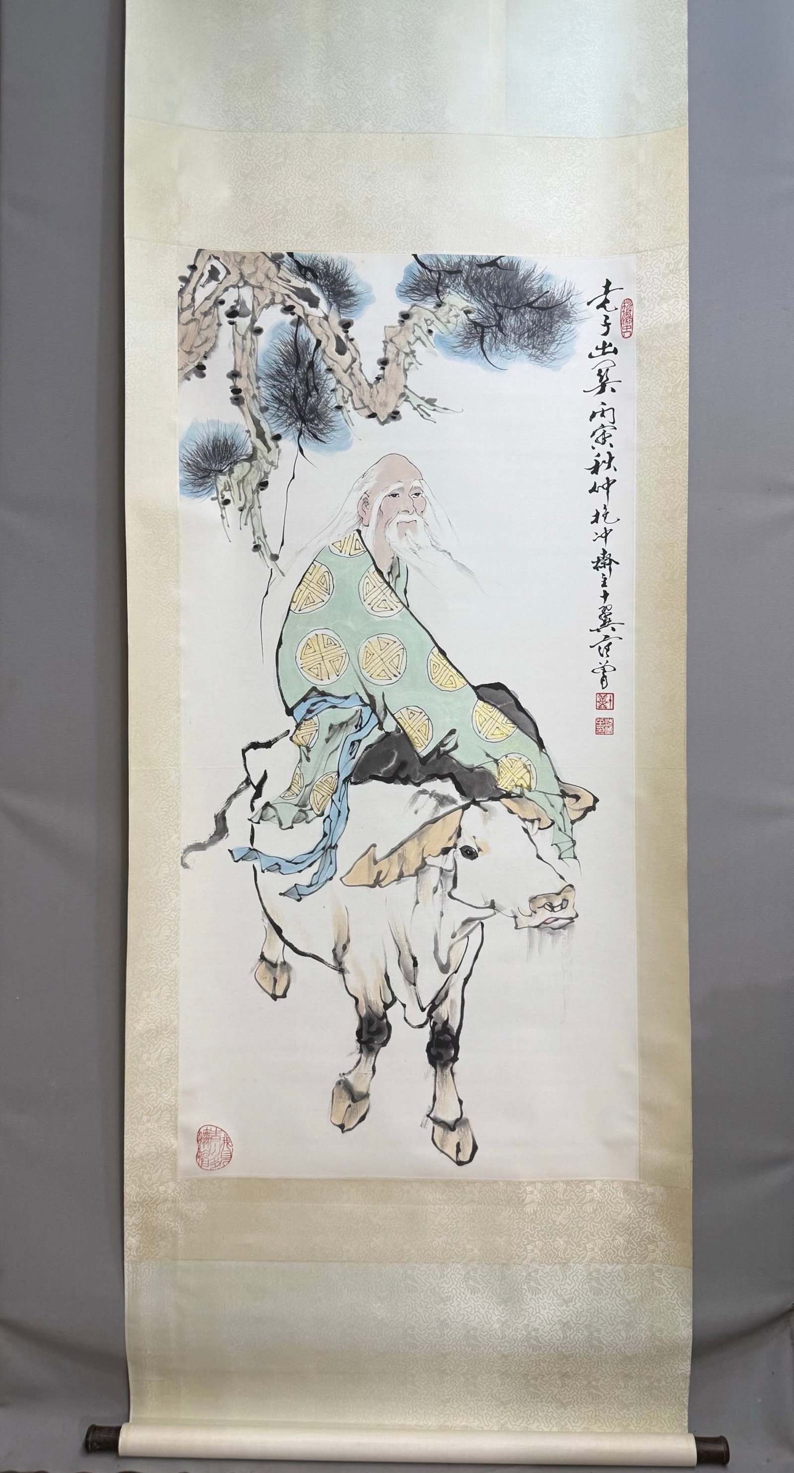 A Chinese Vertical Scroll Ink Painting of Character and Story on Paper (1 of 8)