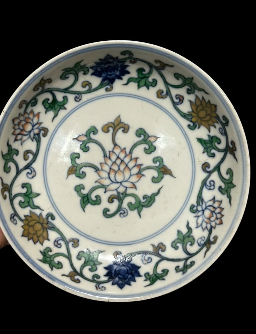 An Exquisite Doucai Lotus Pattern Plate (1 of 7)