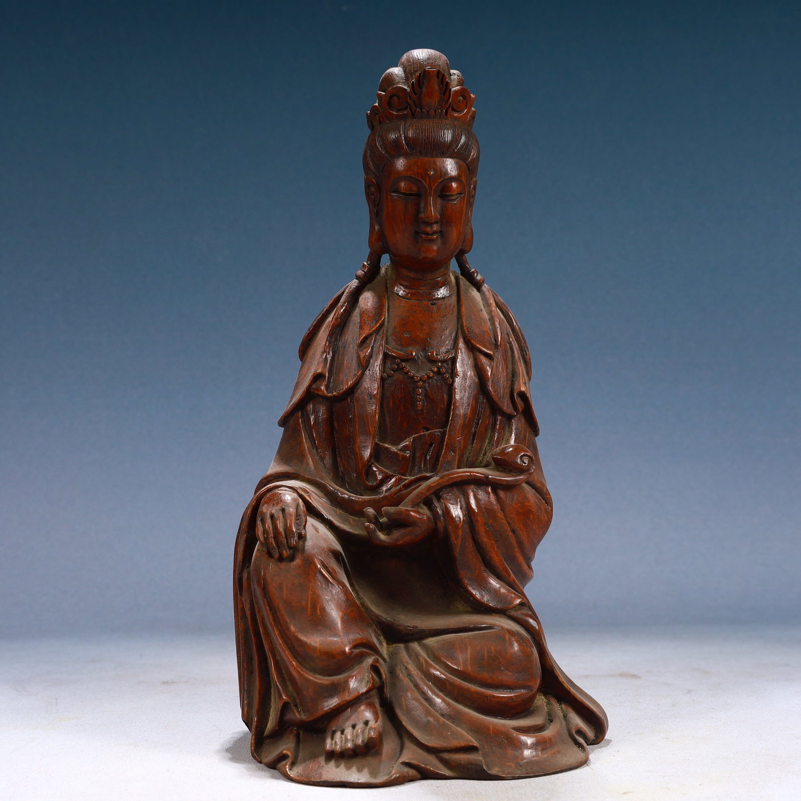 An Exquisite Bamboo Statue of Avalokitesvara (1 of 13)