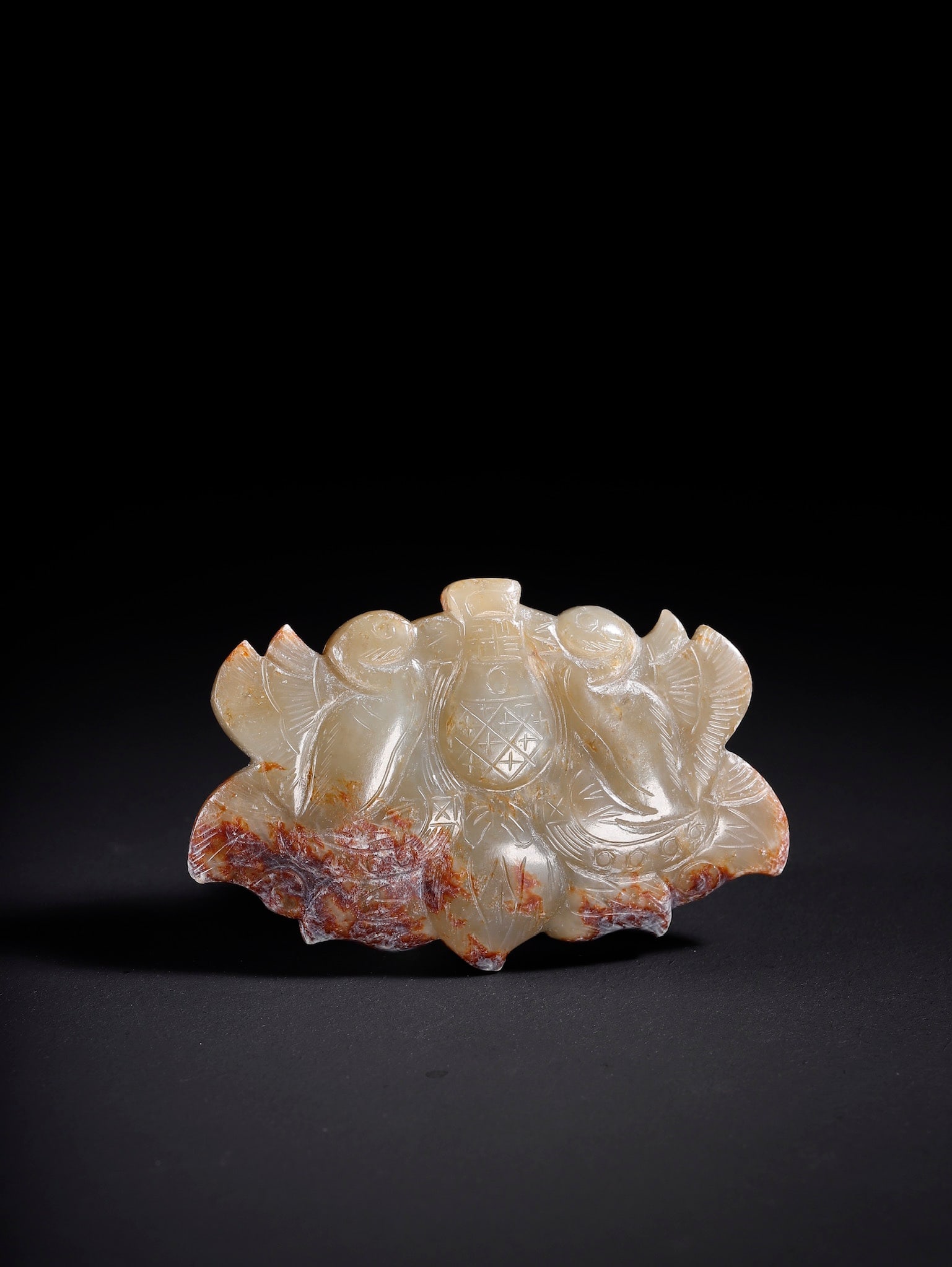 An Exquisite Greenish Jade Bird Pattern Pendant: An Exquisite Greenish Jade Bird Pattern Pendant,Song Dynasty,China,Size:2.4inx1.5inx0.4in,Weight:38.3g