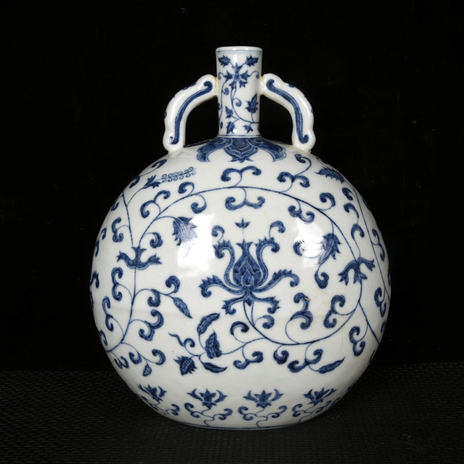 An Exquisite Blue and White Lotus Pattern Double-Ears Vase (1 of 9)