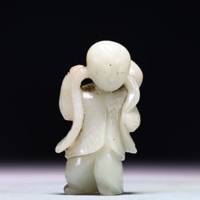 An Exquisite White Jade Figure Ornament