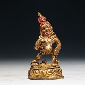 A Solemn Gilt Bronze Statue of Mammon