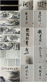 A Chinese Hand Scroll Ink Painting of Landscape on Paper,Li Keran