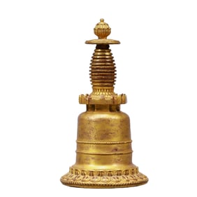 An Exquisite Gilt Bronze Pagoda