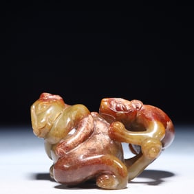 An Exquisite Green Jade Beast Ornament