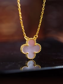 An Exquisite Sterling Silver-Gold Plated Inlaid Shell Pendant