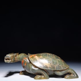 An Exquisite Jasper Dragon Turtle Ornament