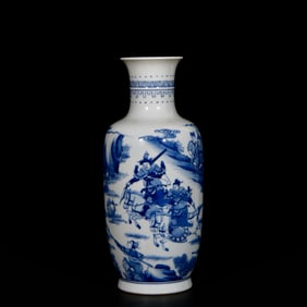 An Exquisite Blue and White Character and Story Pattern Vase