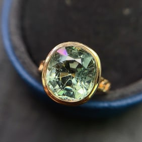 A Exquisite 18k Gold Inlaid 6.00ct Natural Tourmaline Ring