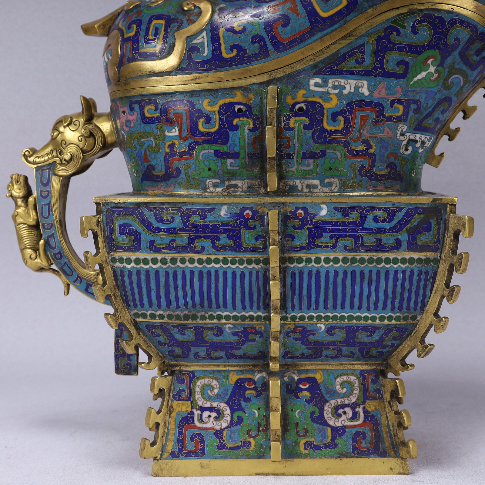 A Huge Cloisonne Chi-Dragon Pattern Cover Cup - 3