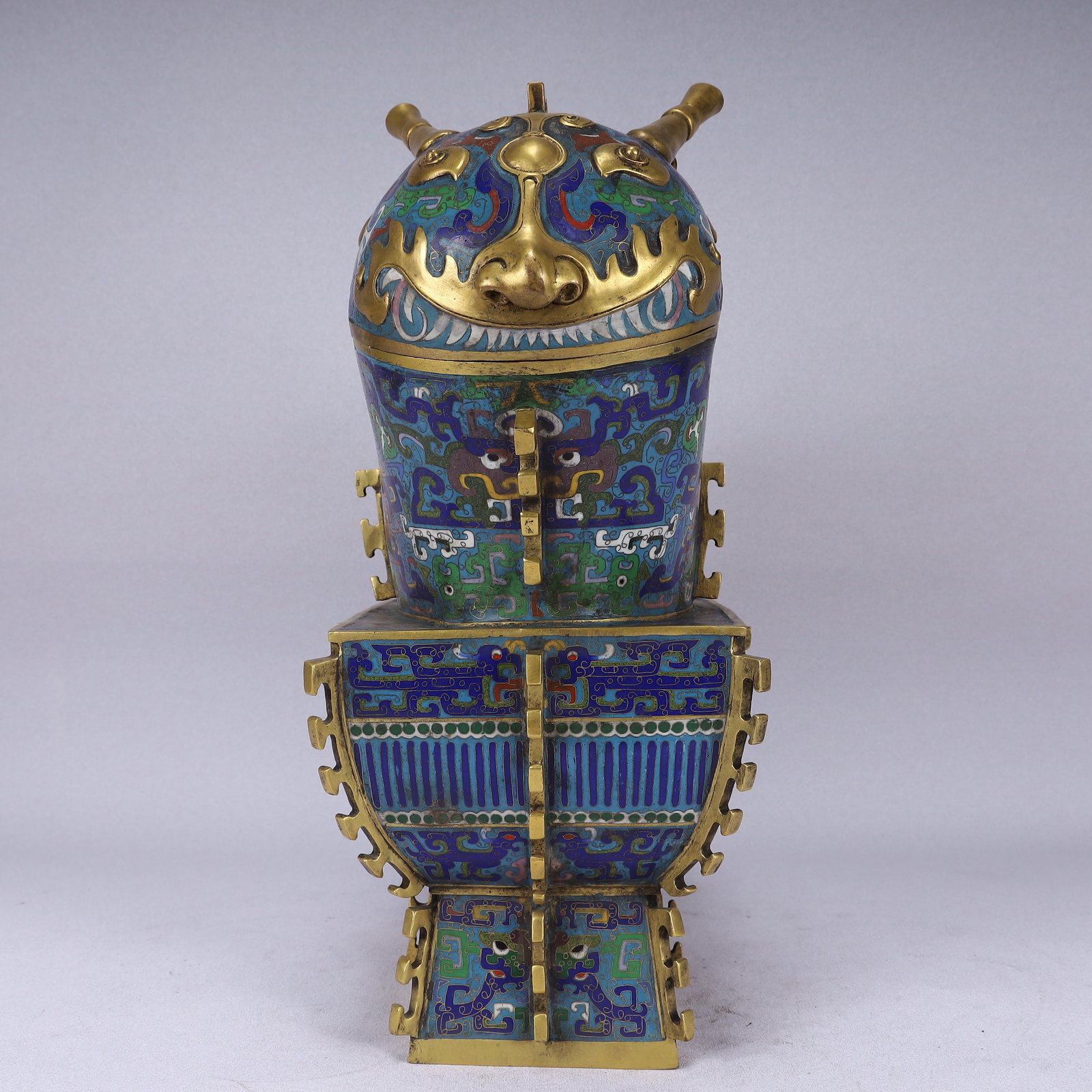 A Huge Cloisonne Chi-Dragon Pattern Cover Cup - 5